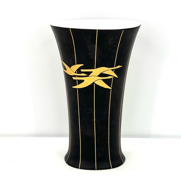 Kaiser West Germany Intermezze Designer: K Nossek black and gold vase - Picture 4 of 7